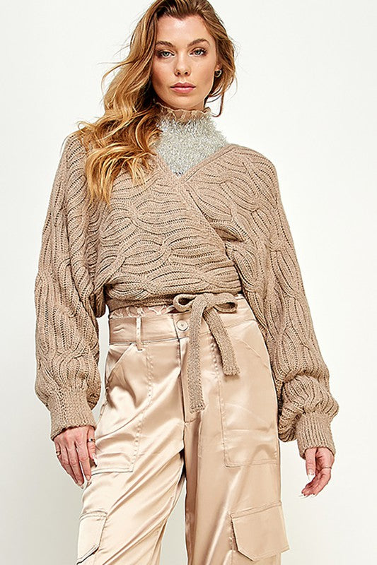 Wrap Style Sweater Top