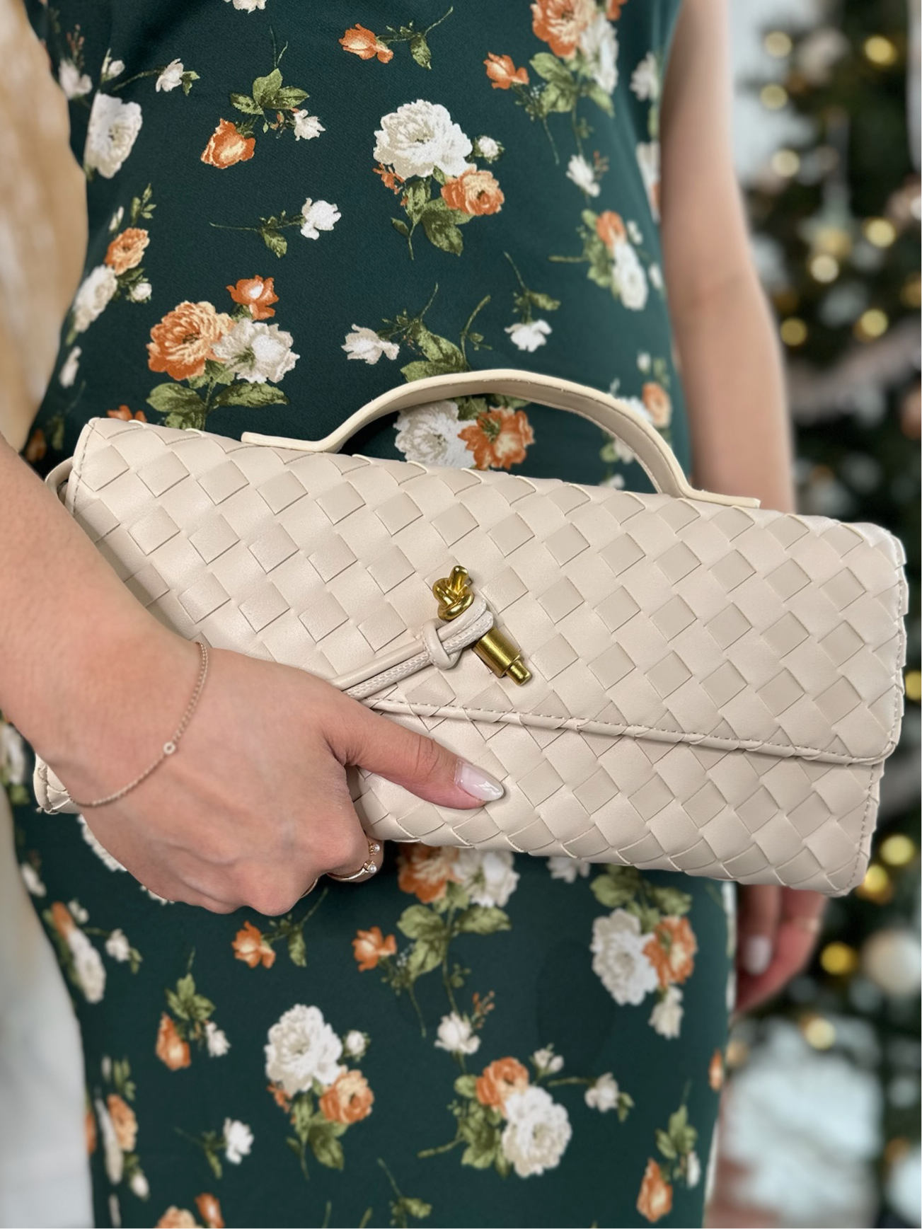 Ivory Woven Clutch