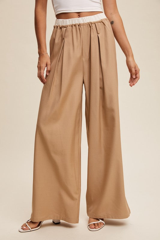 Dual-Tone Waist Trousers