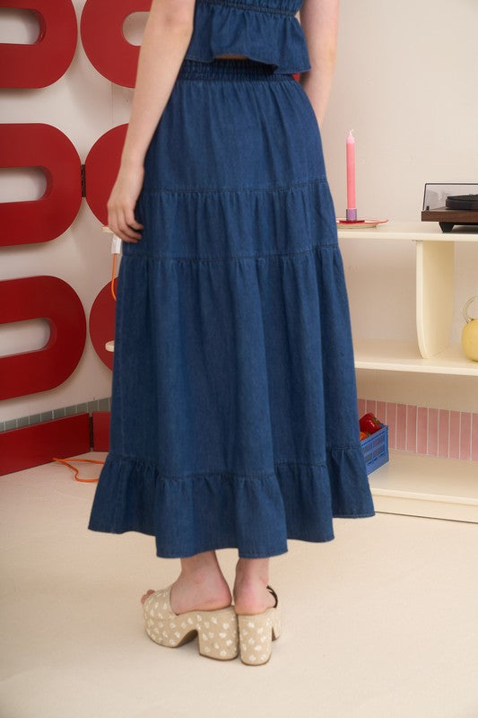 Darling Denim Maxi Skirt
