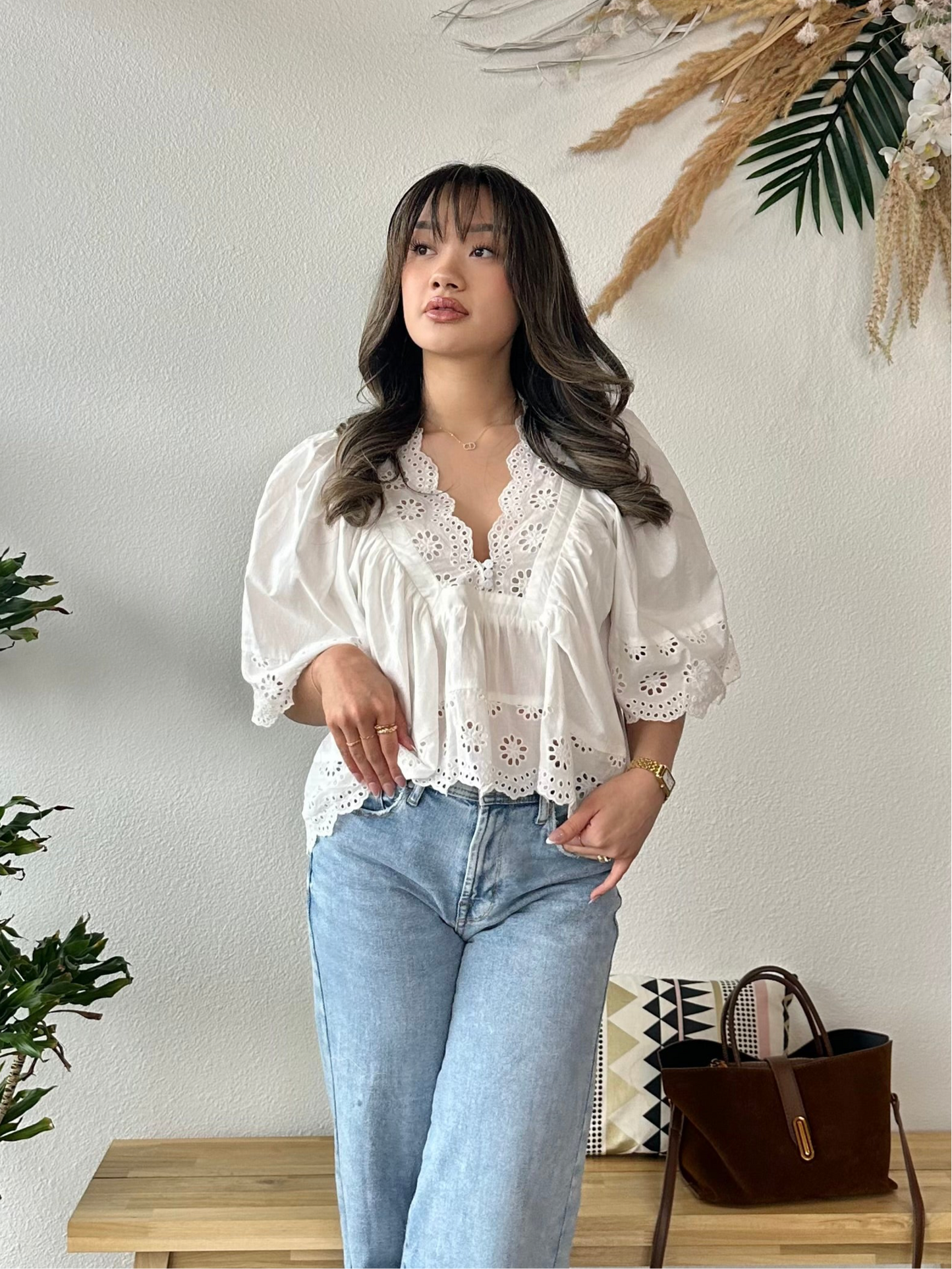 Cloud Nine Eyelet Top