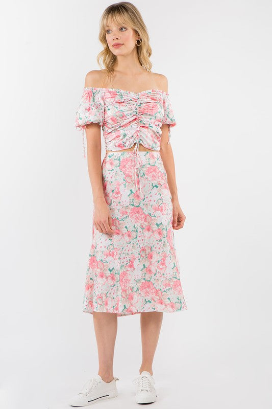 Printed Satin Skirt