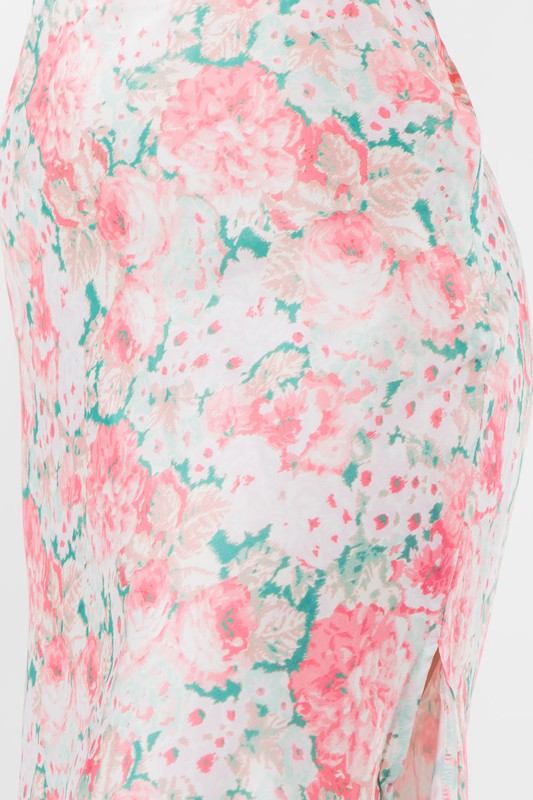 Printed Satin Skirt