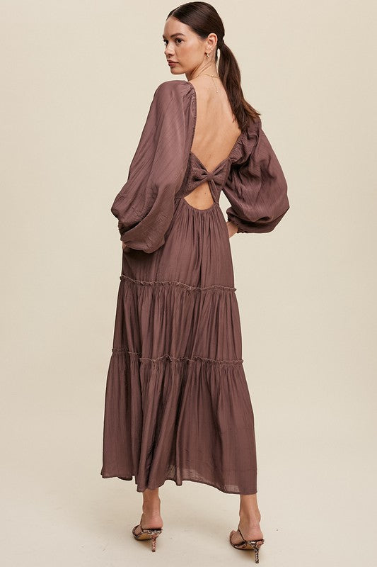 Cinched Long Sleeve Maxi