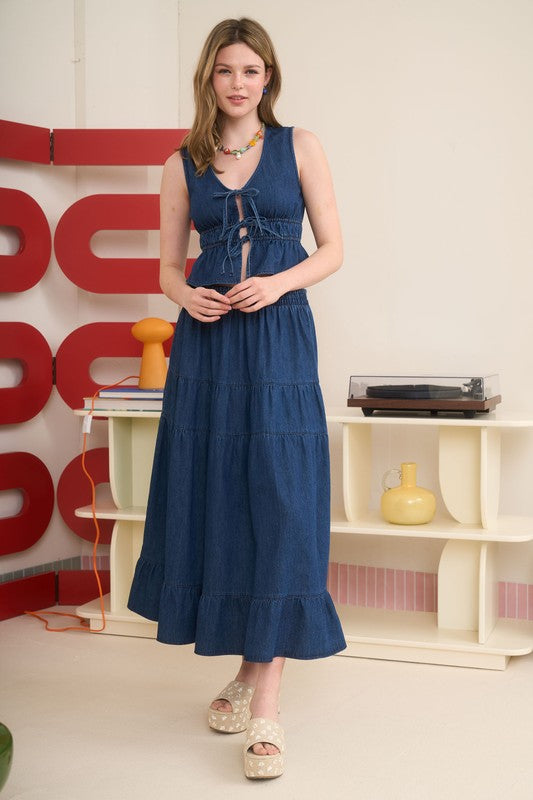 Darling Denim Tie Vest
