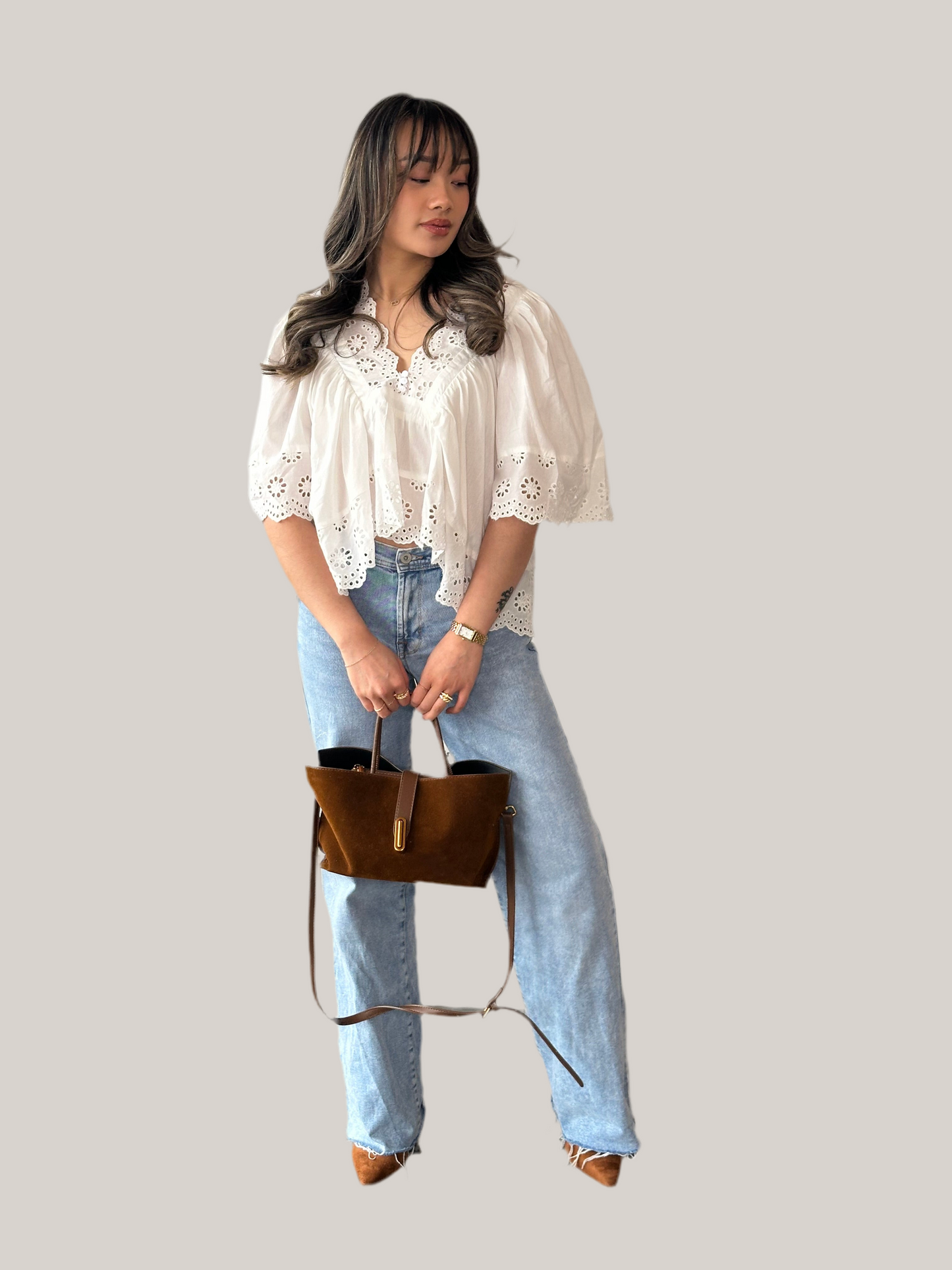 Cloud Nine Eyelet Top
