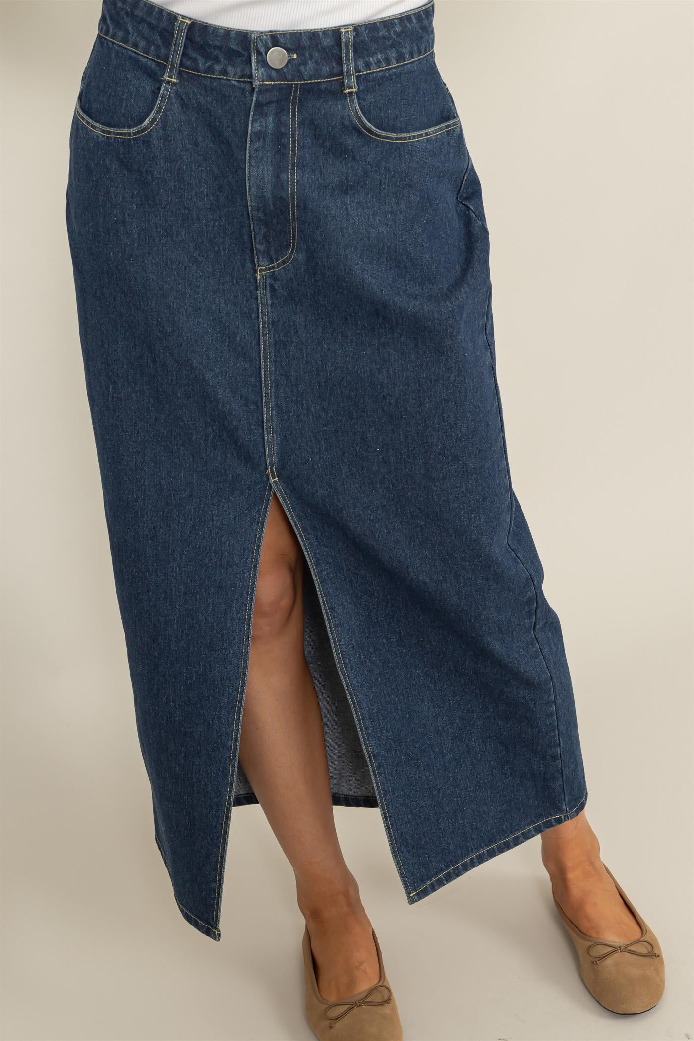 Dreamy Denim Maxi Skirt