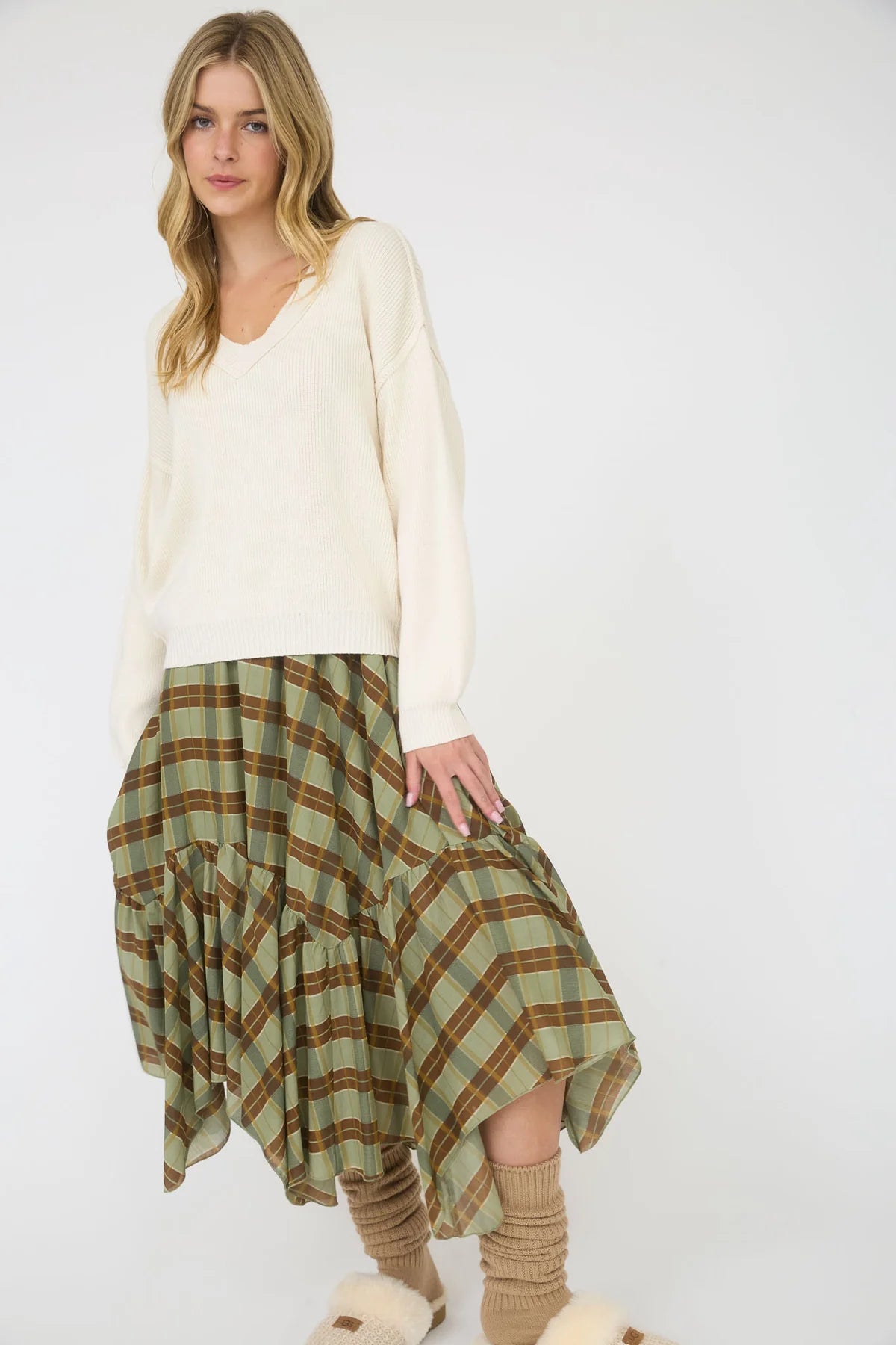 Plaid Party Ruffle Skirt