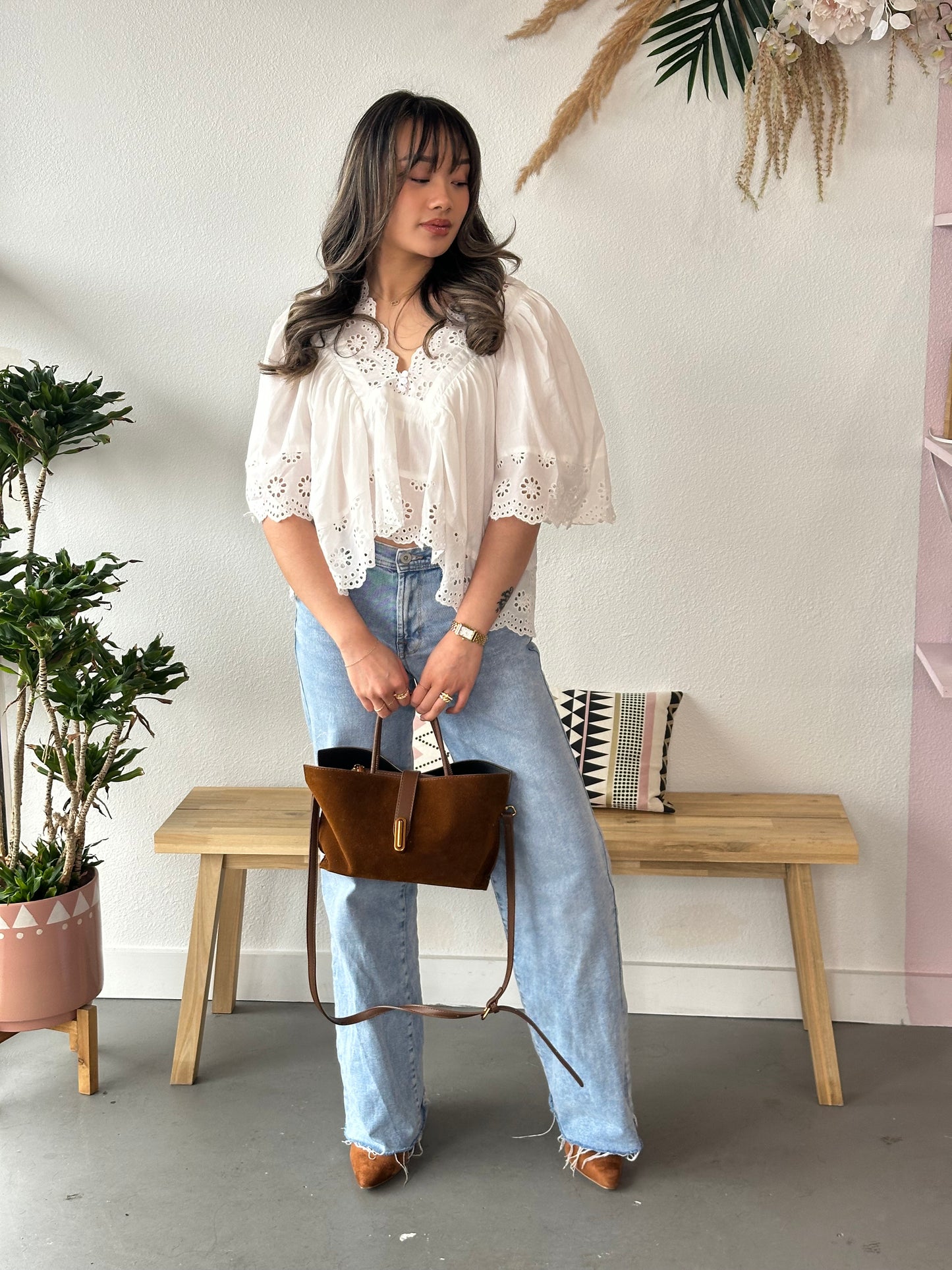 Cloud Nine Eyelet Top