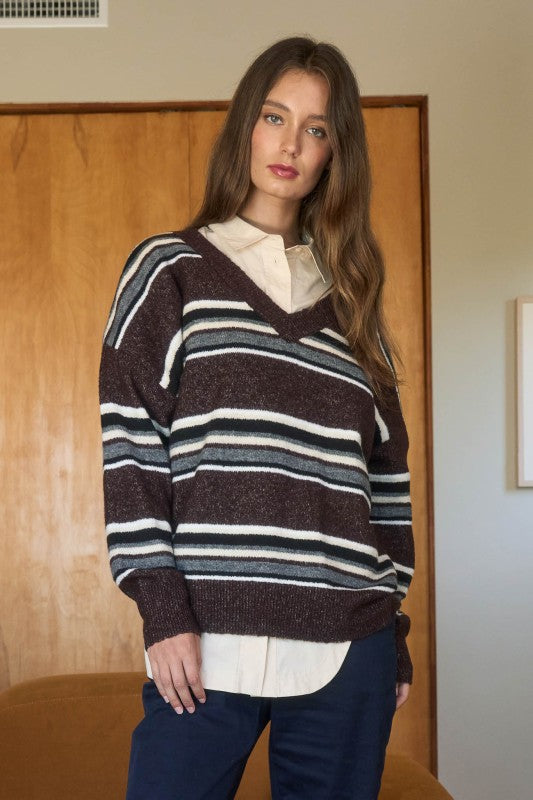 Spiced Striped Knit Sweater