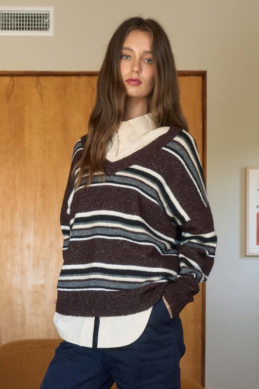 Spiced Striped Knit Sweater