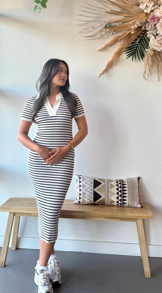 Knit Code Striped Midi