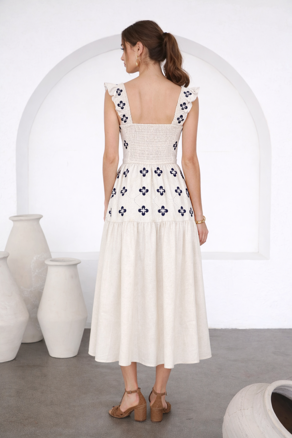 Midnight Flora Midi Dress