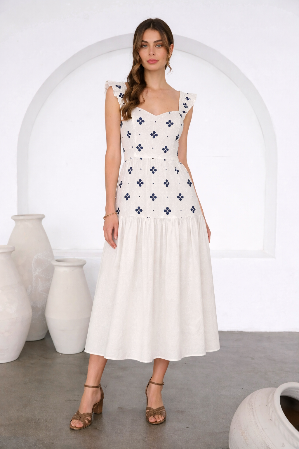 Midnight Flora Midi Dress